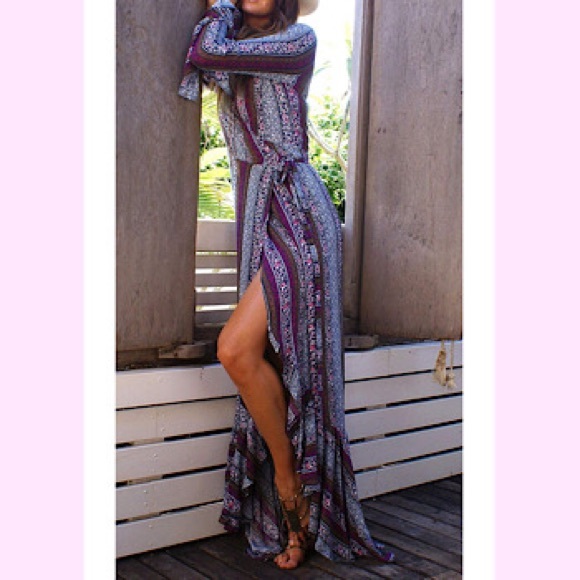 🆕Long Sleeve Cardigan Sexy Maxi Dresses - Picture 2 of 3